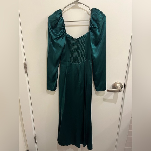 Reformation Rey Silk Long Sleeve Midi Dress 4 - Picture 9 of 10